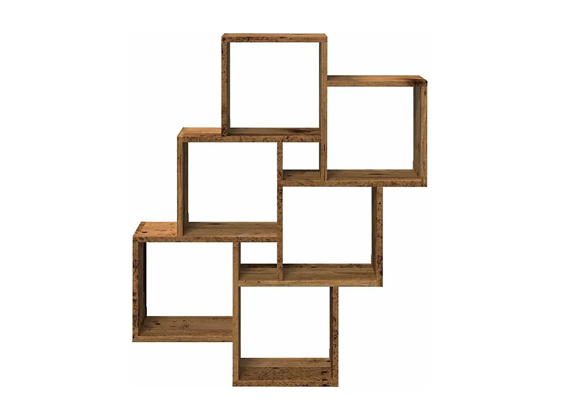 Étagère murale sous forme de cube vieux bois 78x15x93