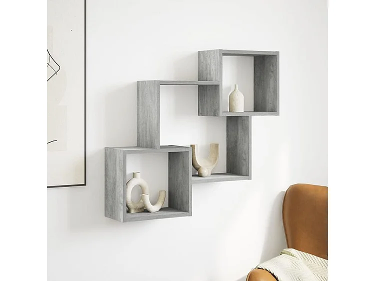 Armoire murale 78x18x71 gris béton bois d'ingénierie