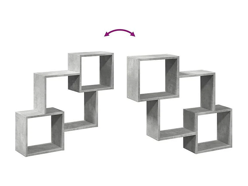 Armoire murale 78x18x71 gris béton bois d'ingénierie