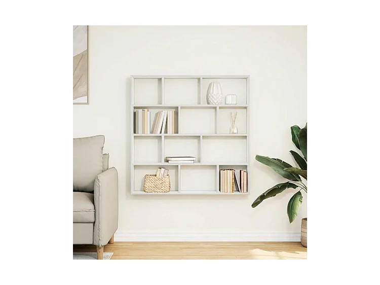 Étagère cube murale 12 compartiments blanc bois d'ingénierie