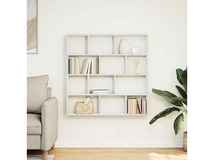 Étagère cube murale 12 compartiments blanc bois d'ingénierie