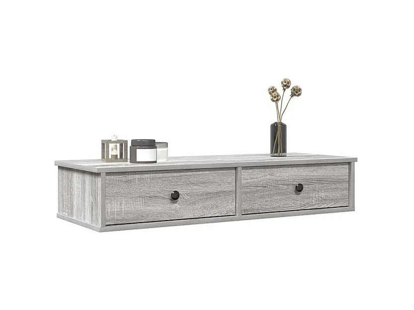 Étagère murale avec tiroirs sonoma gris bois d'ingénierie