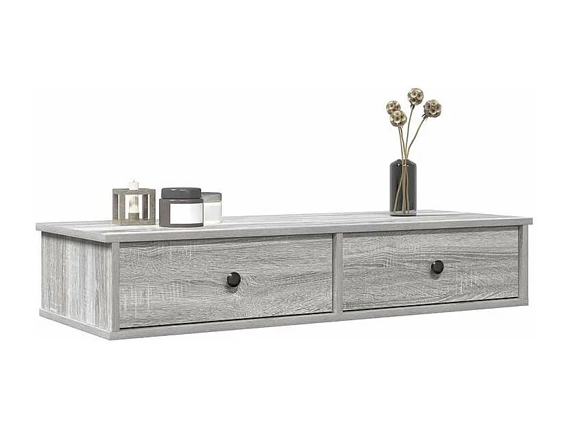 Étagère murale avec tiroirs sonoma gris bois d'ingénierie