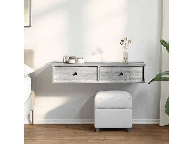 Étagère murale avec tiroirs sonoma gris bois d'ingénierie