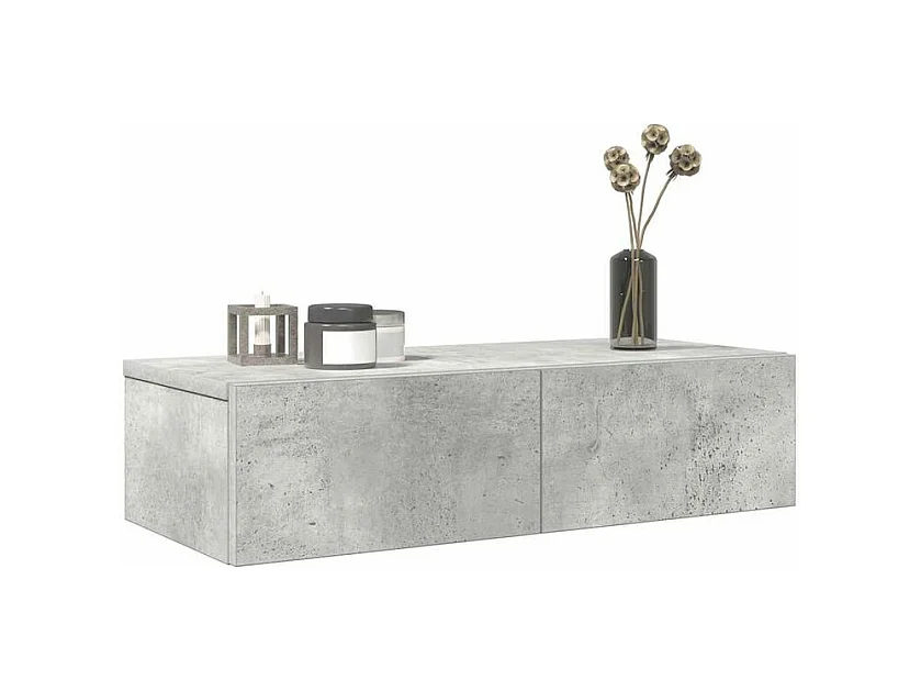 Étagère murale avec tiroirs gris béton bois d'ingénierie