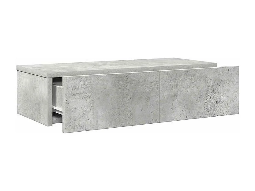 Étagère murale avec tiroirs gris béton bois d'ingénierie