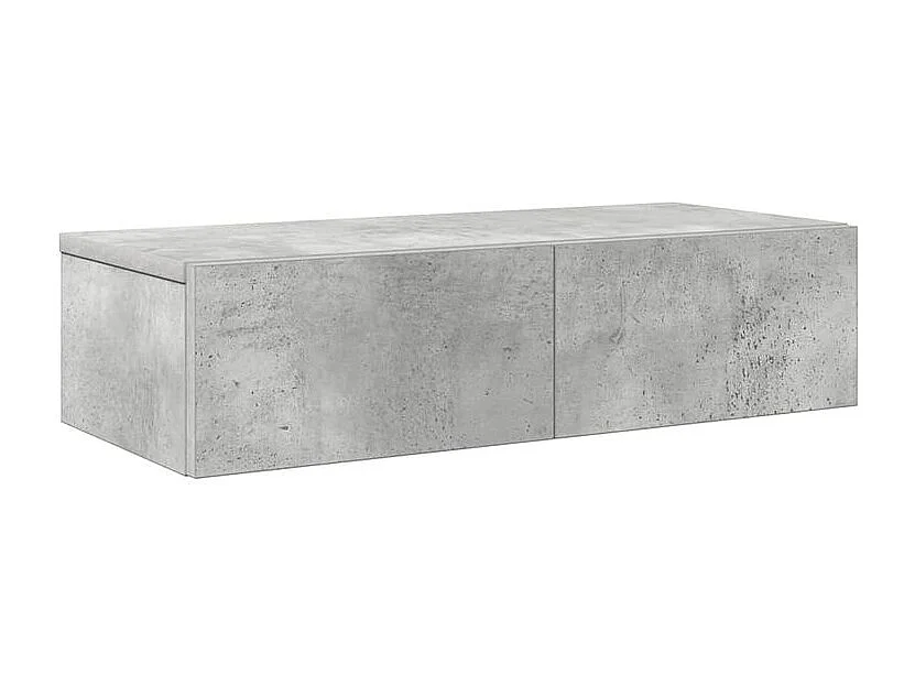 Wandschap met lades 60x26,5x15 cm bewerkt hout betongrijs