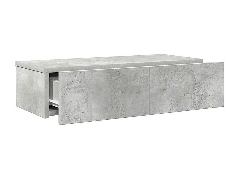 Wandschap met lades 60x26,5x15 cm bewerkt hout betongrijs