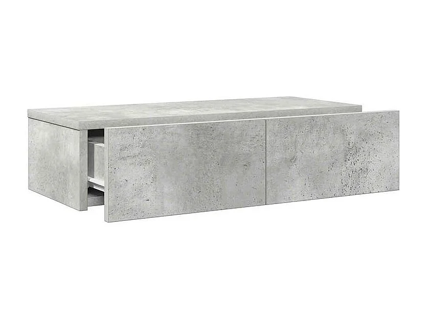 Wandschap met lades 60x26,5x15 cm bewerkt hout betongrijs
