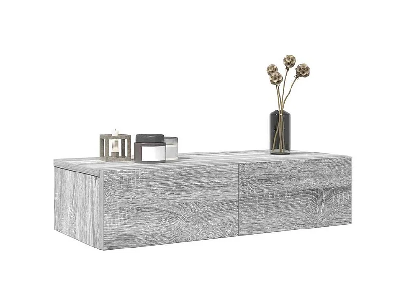 Étagère murale avec tiroirs sonoma gris bois d'ingénierie