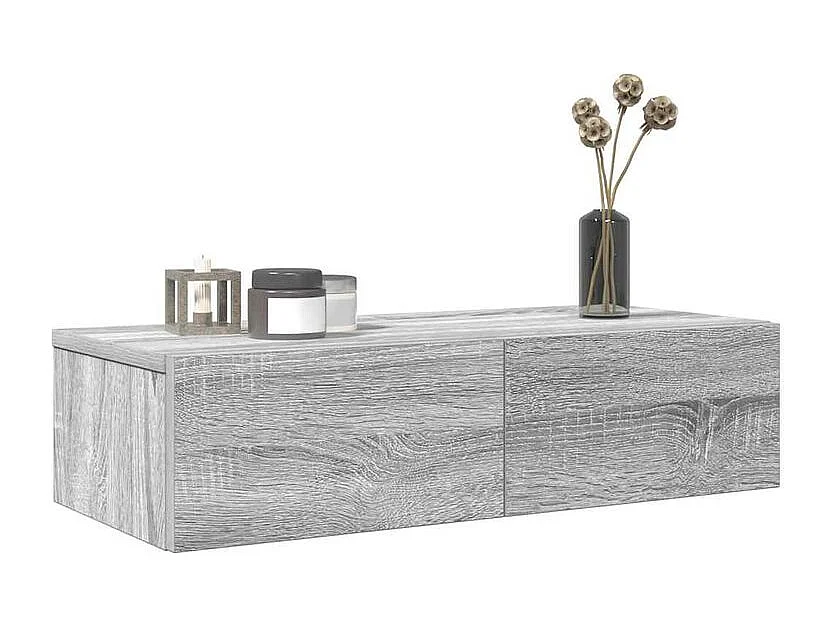 Étagère murale avec tiroirs sonoma gris bois d'ingénierie