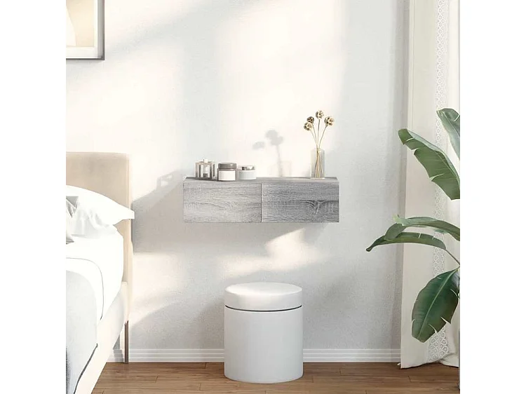 Étagère murale avec tiroirs sonoma gris bois d'ingénierie