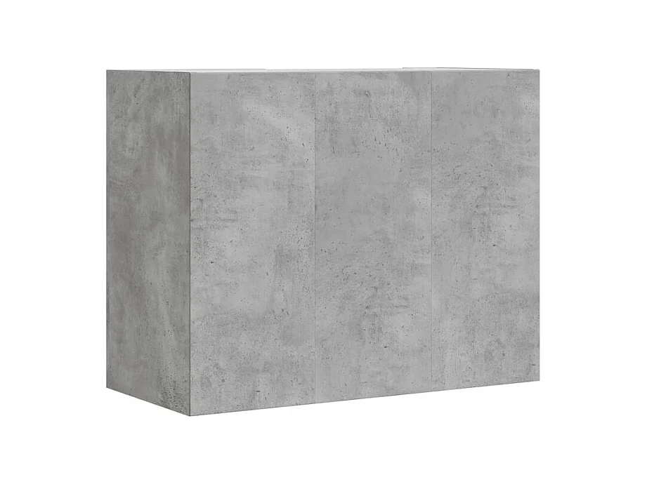 Armoire murale 1 porte 1 étagère Valentine L60xH75xP35 – A poser au sol ou au mur-Couleur Gris béton