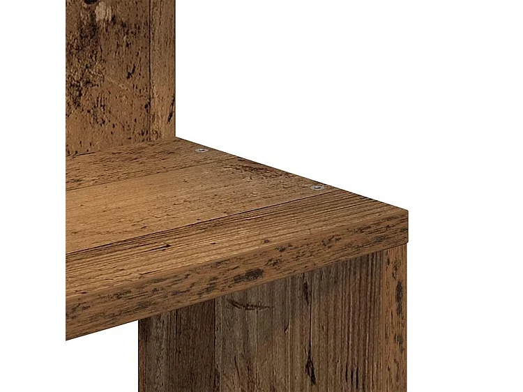 Étagère d'angle murale vieux bois 32x32x127,5 bois ingénierie