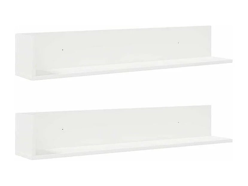 Étagères murales 2 pcs blanc 100x16,5x16,5 bois d'ingénierie