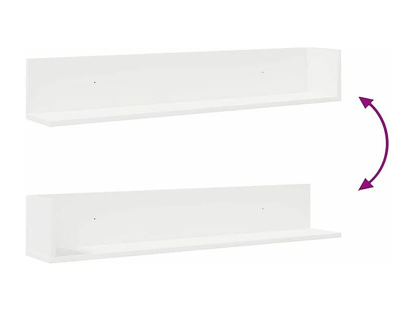 Étagères murales 2 pcs blanc 100x16,5x16,5 bois d'ingénierie