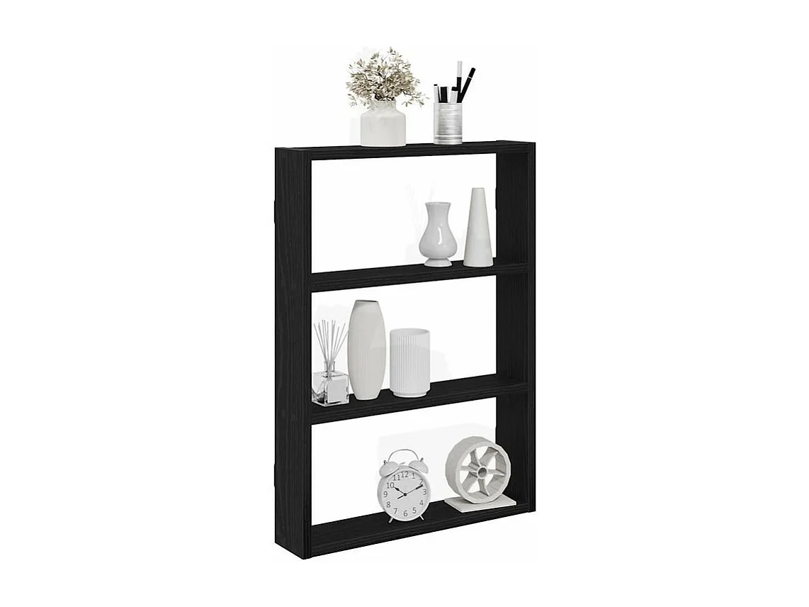 Étagère murale noir 43x9x60 bois d'ingénierie