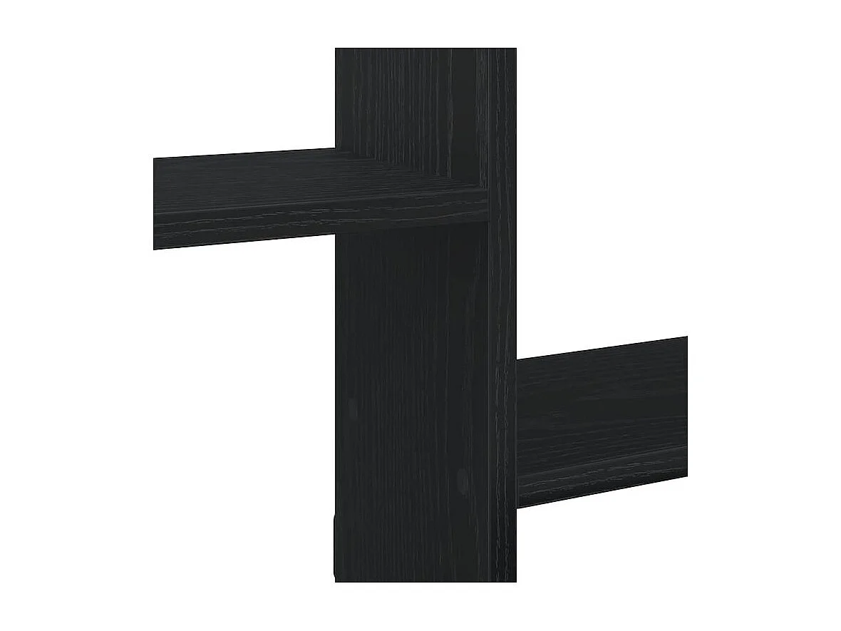 Étagère cube murale 5 compartiments noir bois d'ingénierie