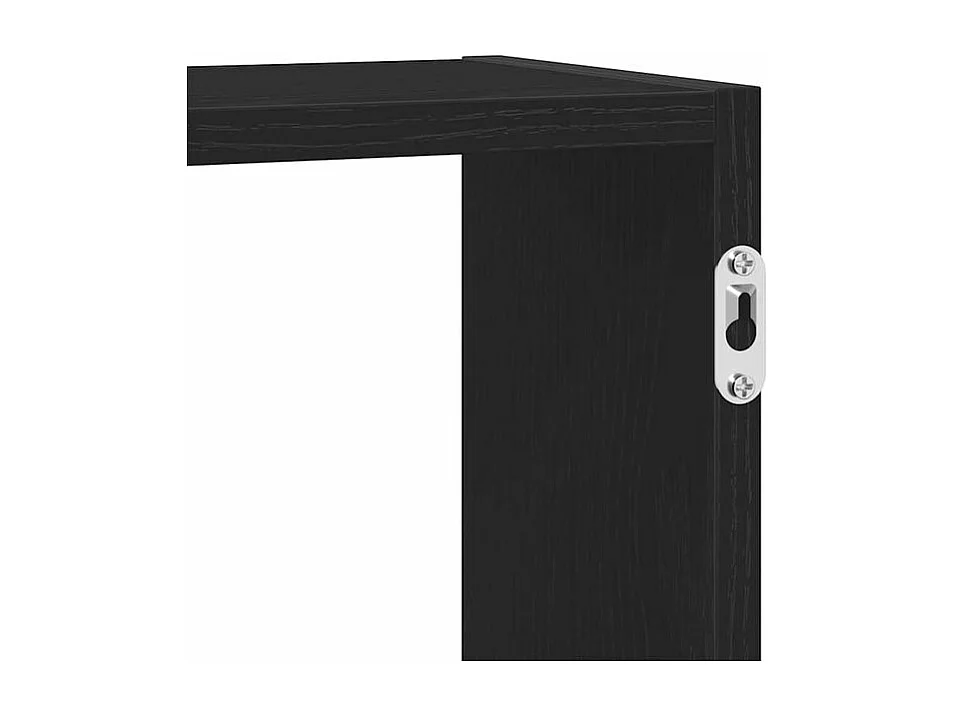 Étagère cube murale 5 compartiments noir bois d'ingénierie