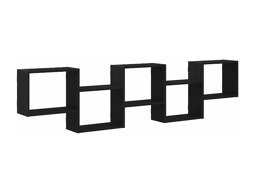 Étagère cube murale 5 compartiments noir bois d'ingénierie