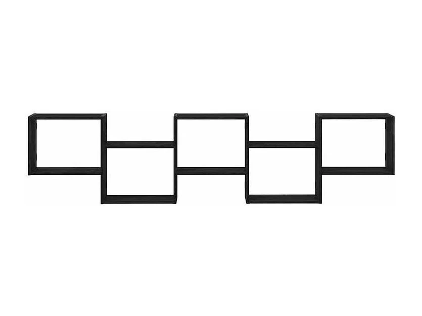 Étagère cube murale 5 compartiments noir bois d'ingénierie