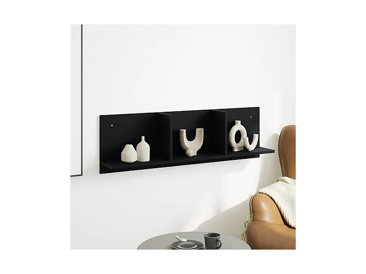 Armoire murale 100x16,5x30 noir bois d'ingénierie