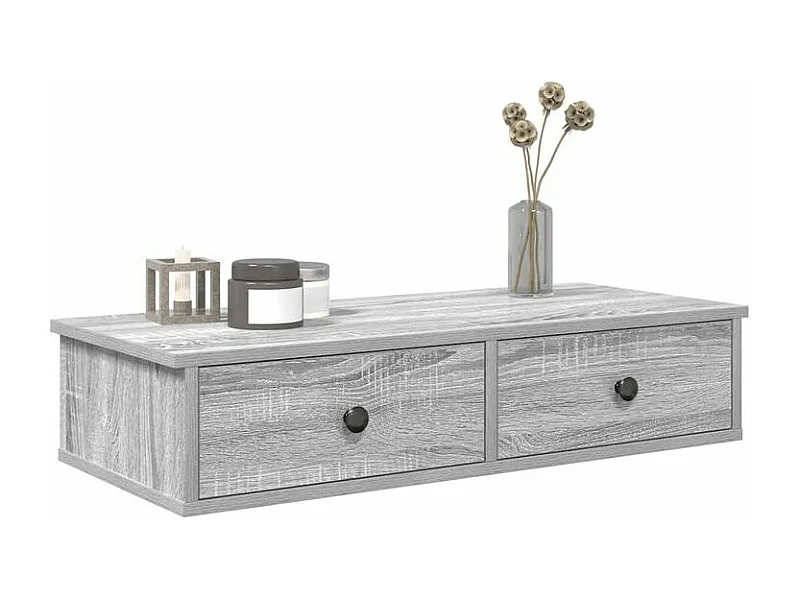 Étagère murale avec tiroirs sonoma gris bois d'ingénierie