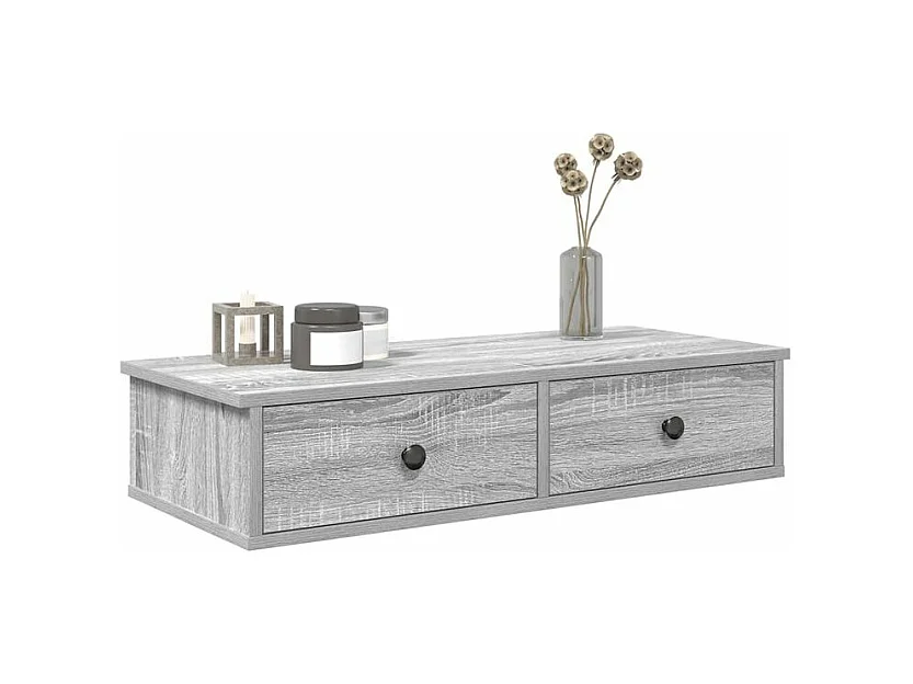 Étagère murale avec tiroirs sonoma gris bois d'ingénierie