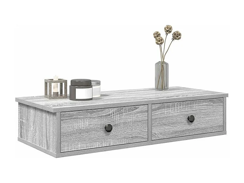 Étagère murale avec tiroirs sonoma gris bois d'ingénierie