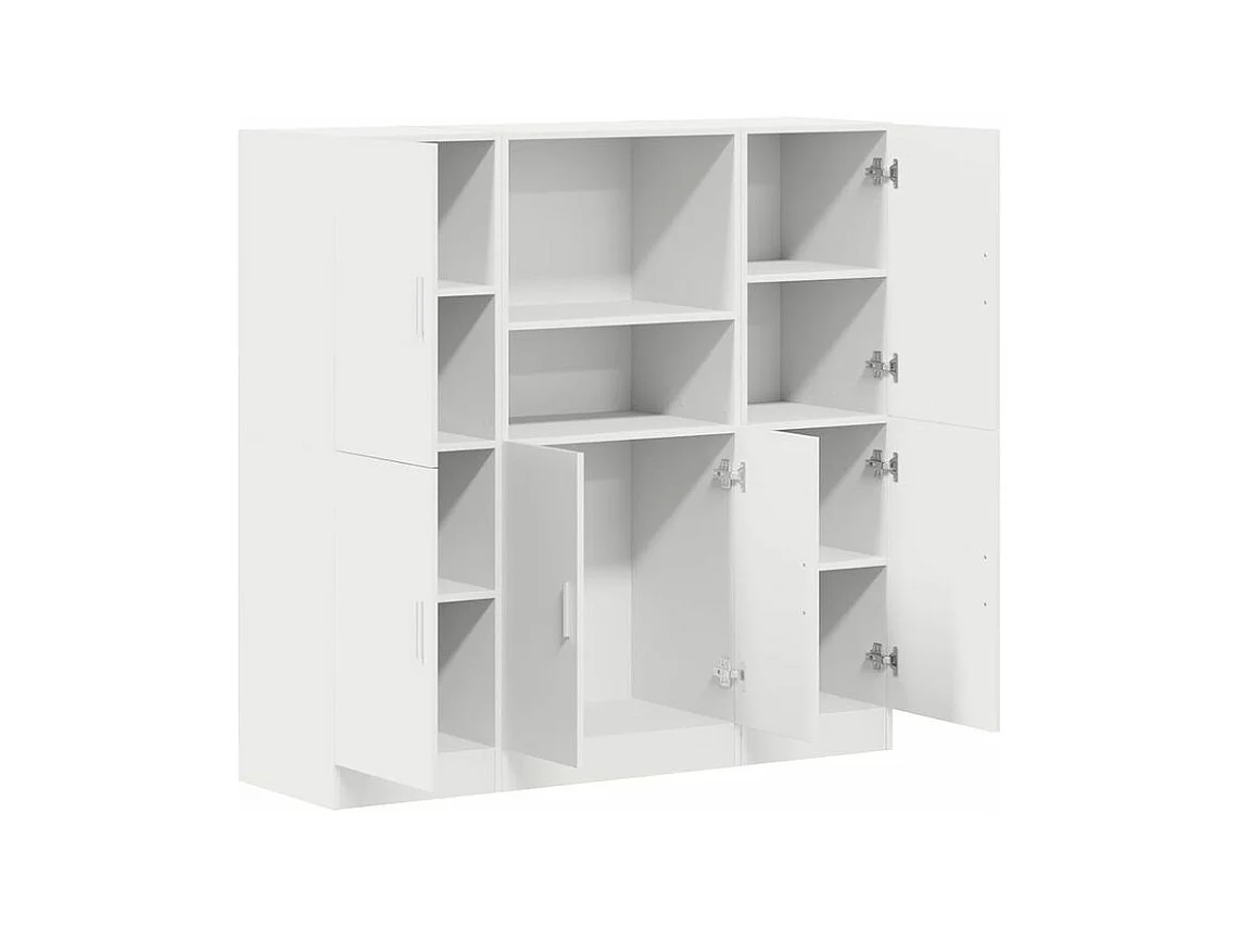 Ensemble d'armoires de cuisine 3 pcs blanc bois d'ingénierie