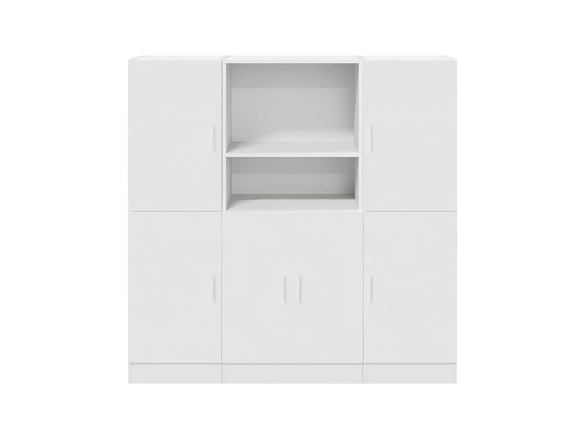 Ensemble d'armoires de cuisine 3 pcs blanc bois d'ingénierie
