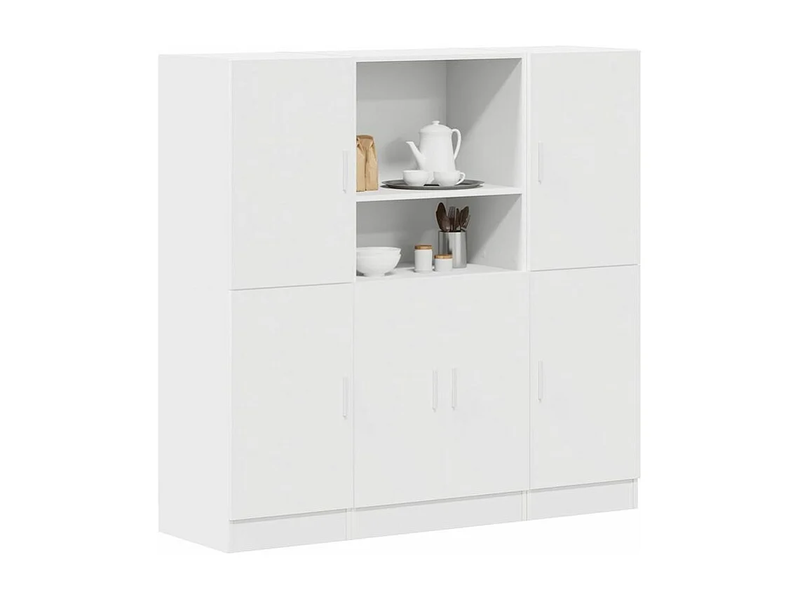 Ensemble d'armoires de cuisine 3 pcs blanc bois d'ingénierie