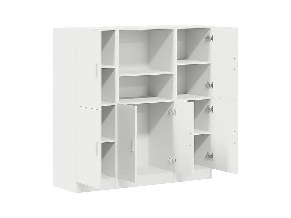 Ensemble d'armoires de cuisine 3 pcs blanc bois d'ingénierie