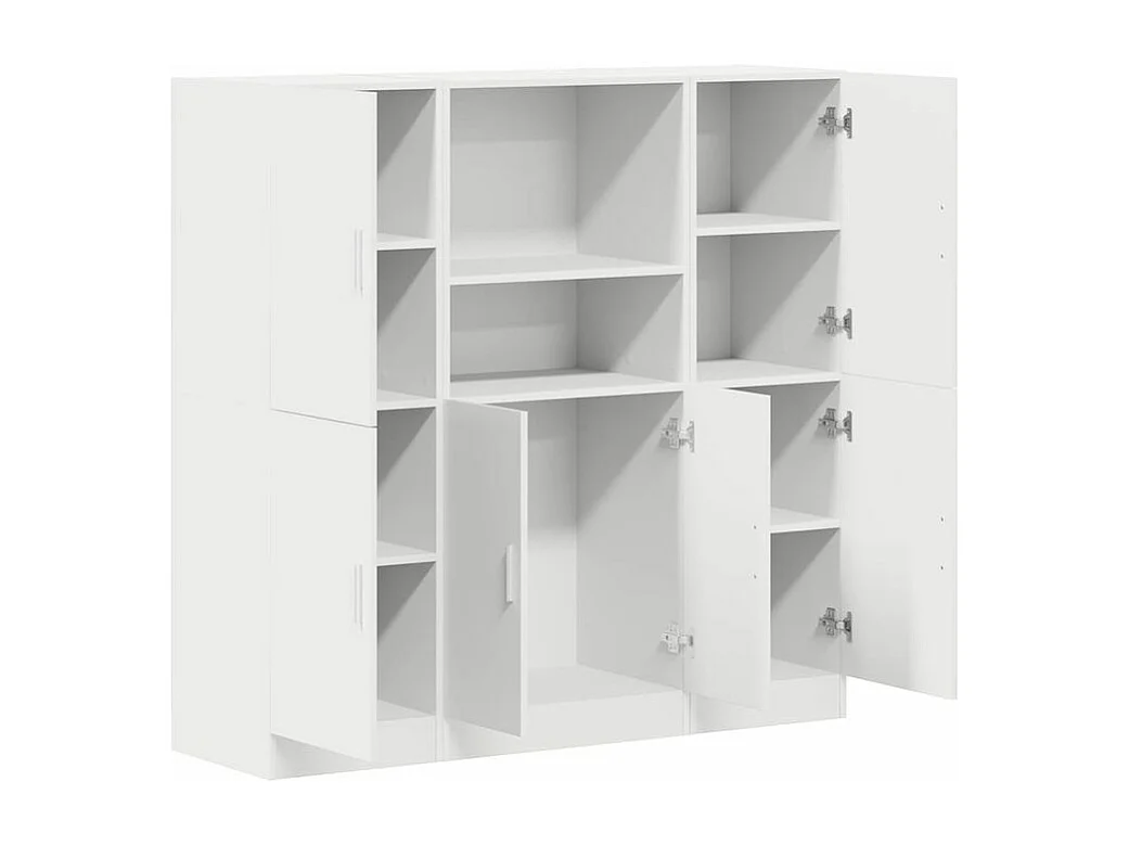 Ensemble d'armoires de cuisine 3 pcs blanc bois d'ingénierie