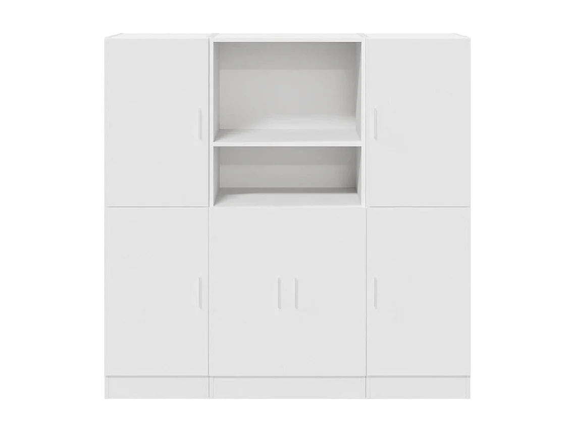 Ensemble d'armoires de cuisine 3 pcs blanc bois d'ingénierie