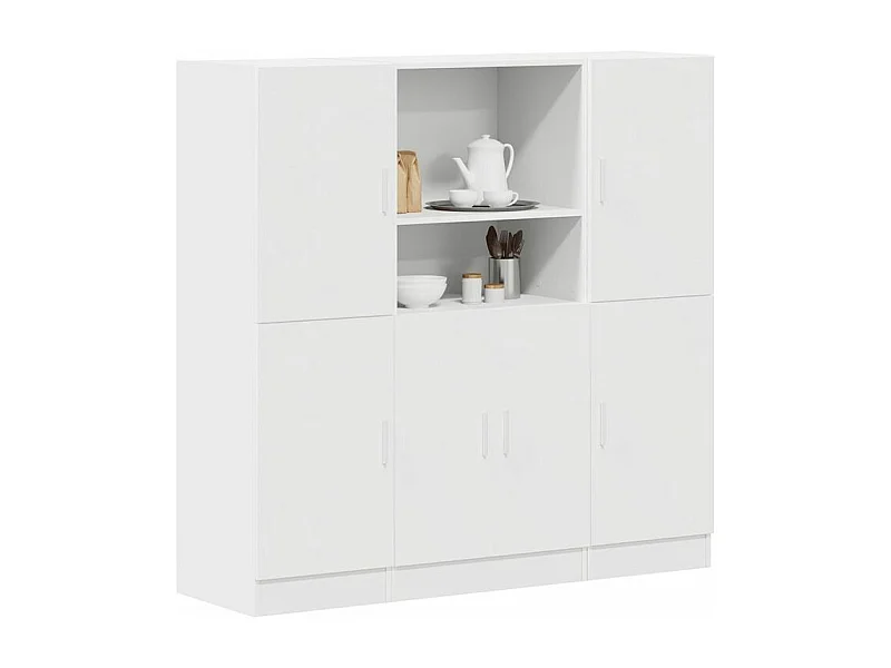Ensemble d'armoires de cuisine 3 pcs blanc bois d'ingénierie