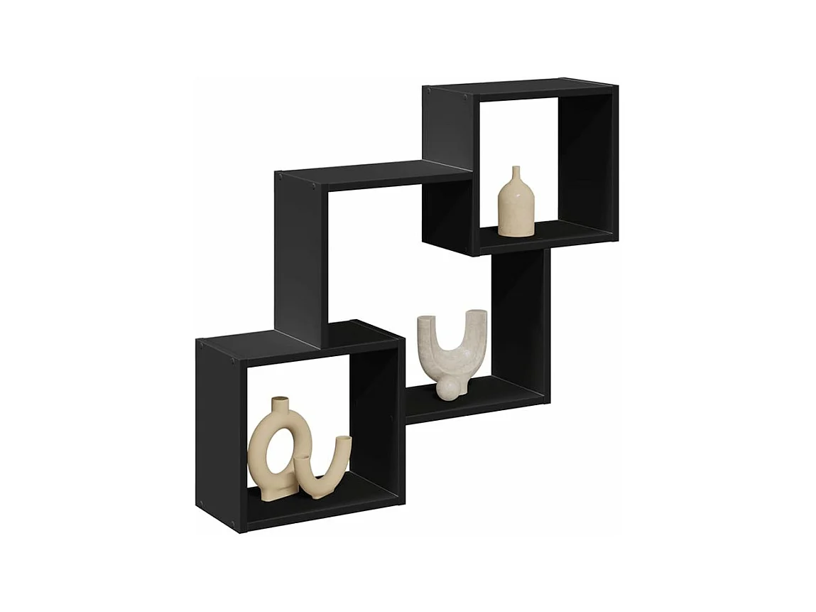 Armoire murale 78x18x71 noir bois d'ingénierie