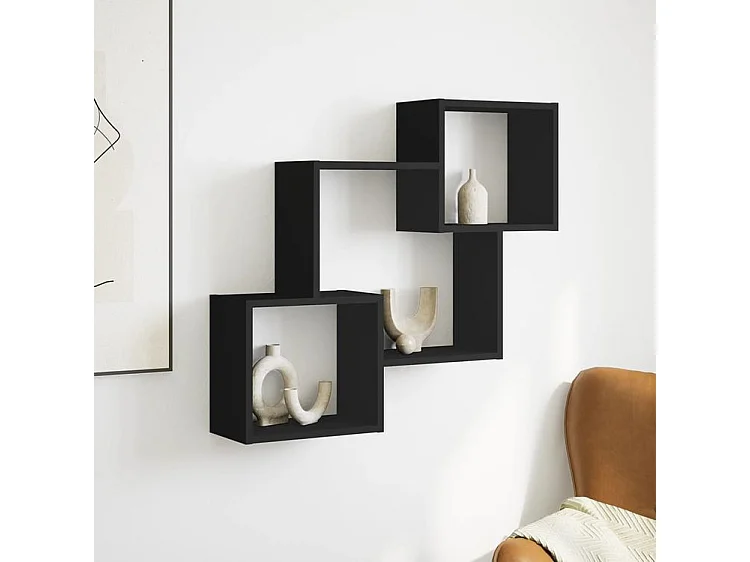 Armoire murale 78x18x71 noir bois d'ingénierie