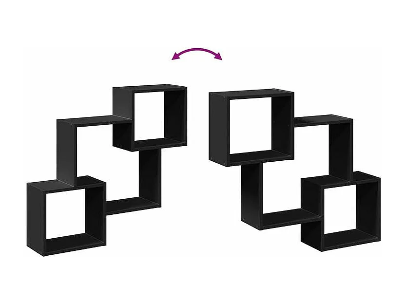 Armoire murale 78x18x71 noir bois d'ingénierie