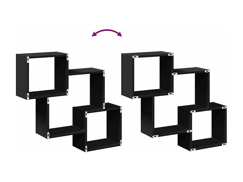 Armoire murale 78x18x71 noir bois d'ingénierie