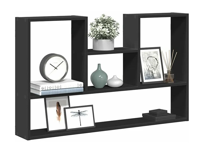 Étagère murale noir 99x15x60 bois d'ingénierie