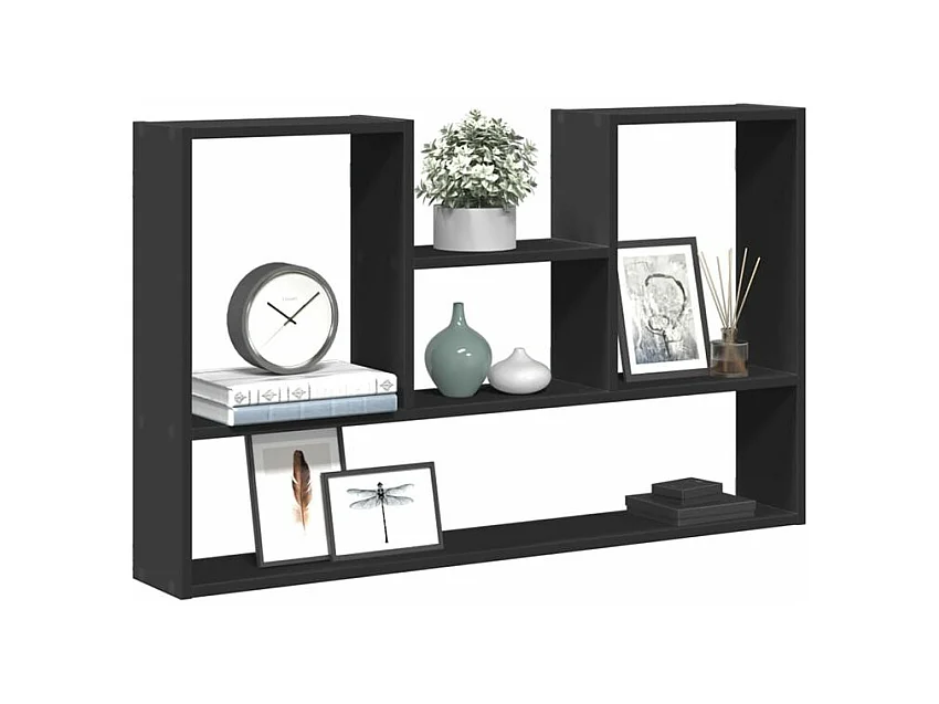 Étagère murale noir 99x15x60 bois d'ingénierie