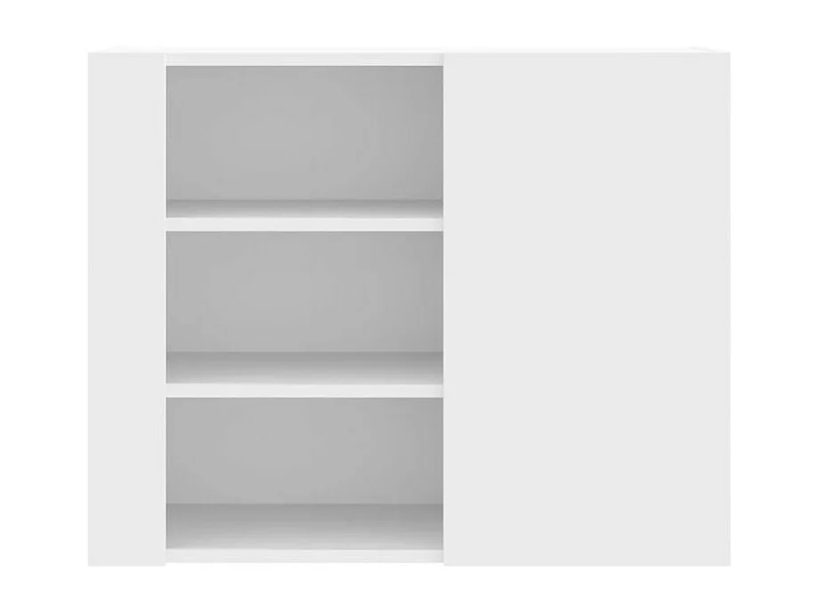 Armoire murale 1 porte 1 étagère Valentine L60xH75xP35 – A poser au sol ou au mur-Couleur Blanc