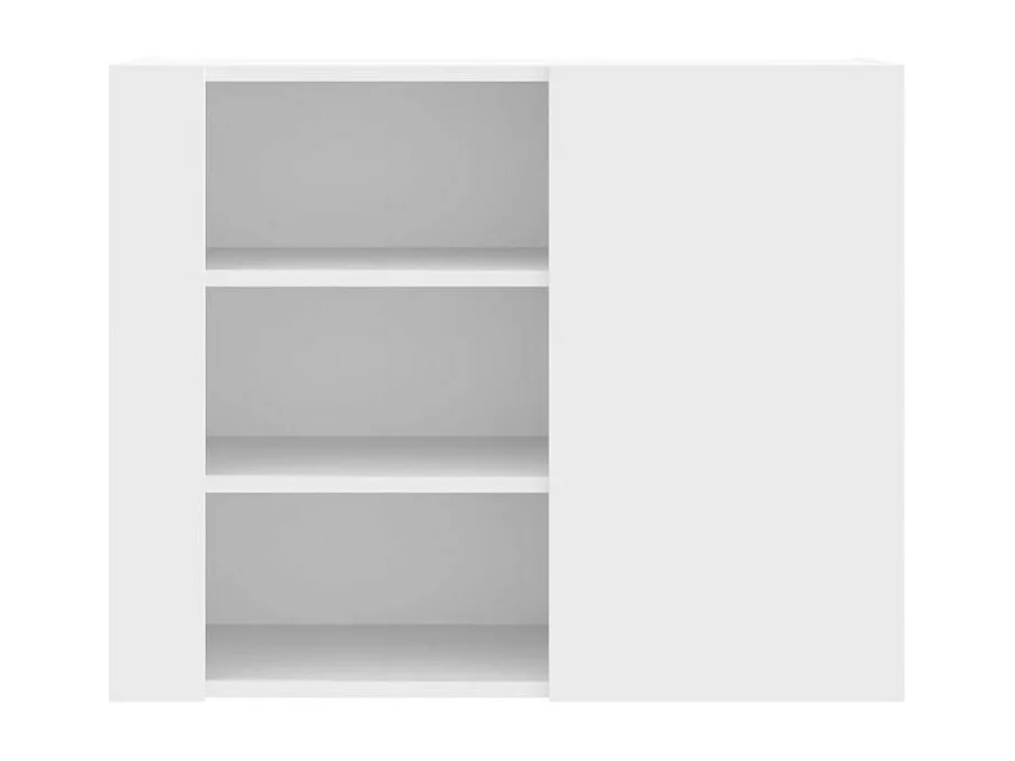 Armoire murale 1 porte 1 étagère Valentine L60xH75xP35 – A poser au sol ou au mur-Couleur Blanc