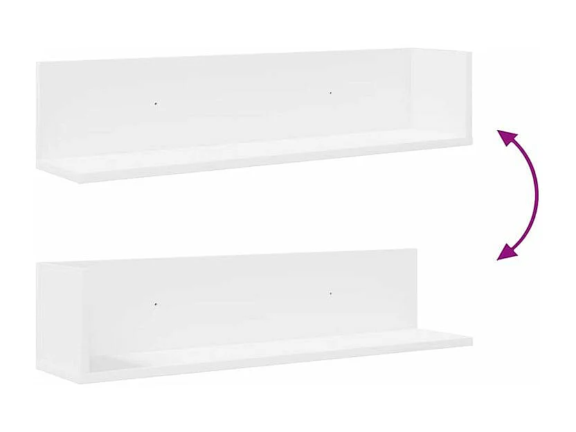 Étagères murales 2 pcs blanc 75x16,5x16,5 bois d'ingénierie