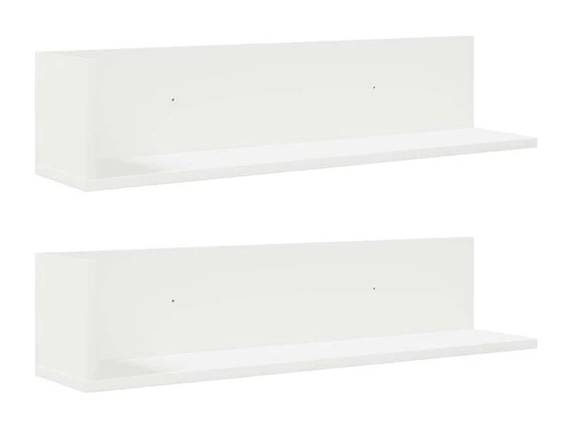 Étagères murales 2 pcs blanc 75x16,5x16,5 bois d'ingénierie