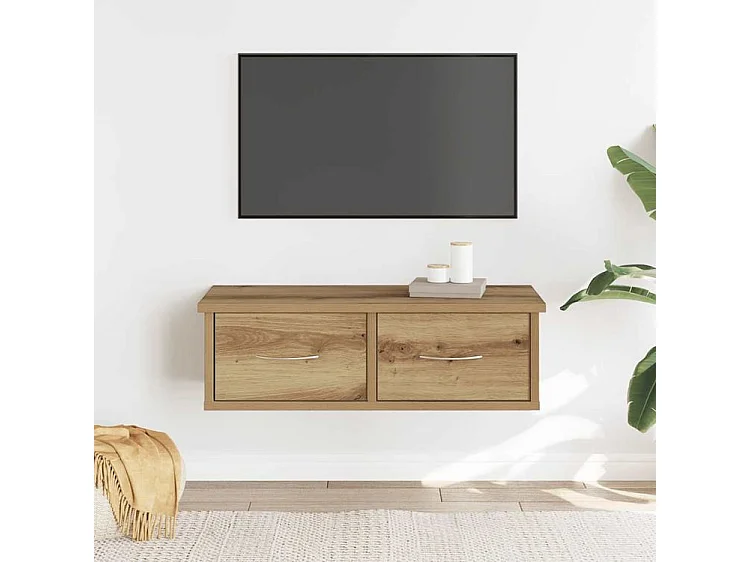 Armoire murale chêne artisanal 60x26x18,5 bois d'ingénierie