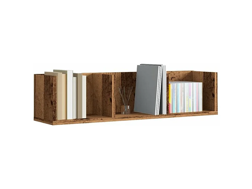 Étagère murale à CD vieux bois 75x18x18 bois d'ingénierie