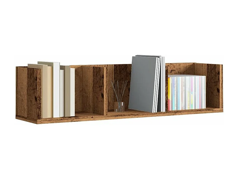 Étagère murale à CD vieux bois 75x18x18 bois d'ingénierie