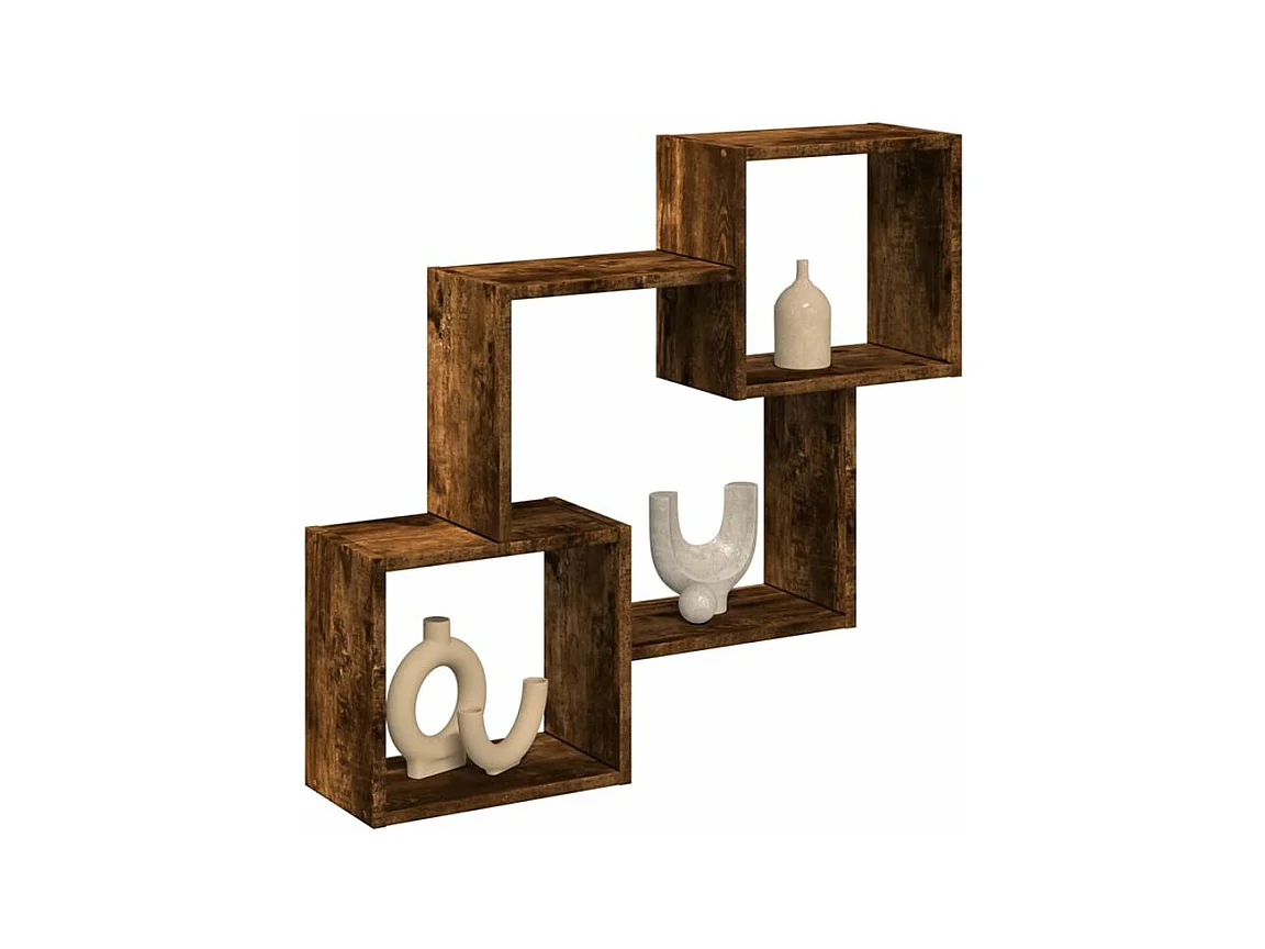 Armoire murale 78x18x71 chêne fumé d'ingénierie